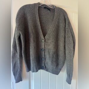 Jenny Kayne  100% Cashmere cropped Cocoon Cardigan in color Shadow